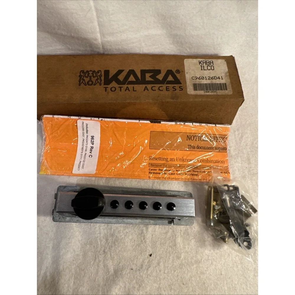 Kaba Mechanical Pushbutton Cabinet Lock, Spring Latch C9601-26D-41 NEW Complete‎